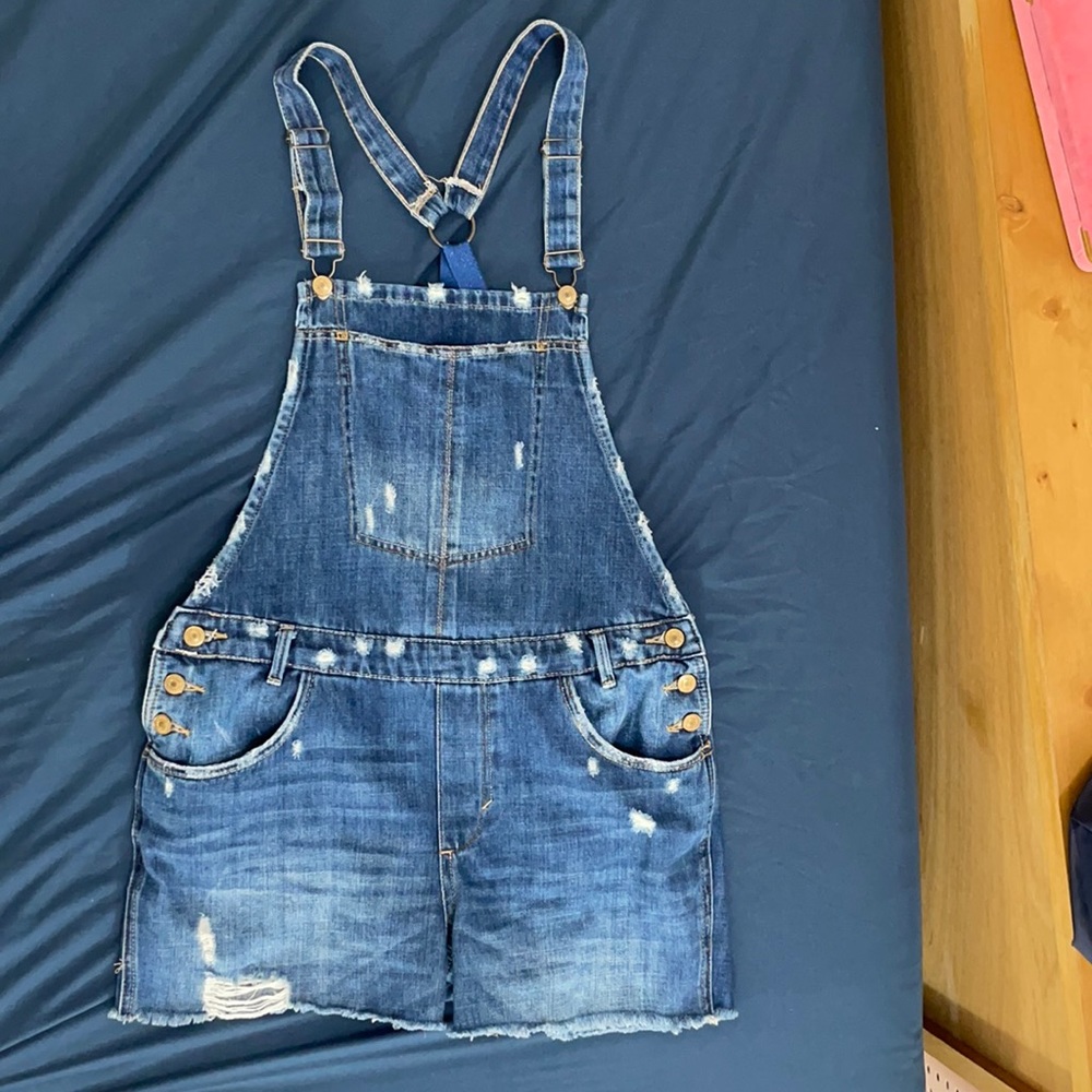 ZARA Denim Short Overalls